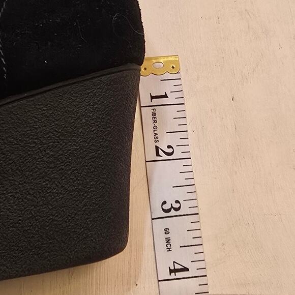 Donald J. Pliner Black Suede Lace-up Heeled Wedge Ankle Booties Size 11 - Picture 12 of 14